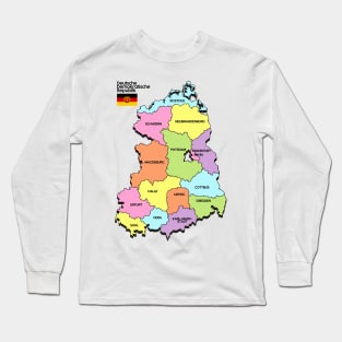 Deutsche Demokratische Republik DDR Map Long Sleeve T-Shirt